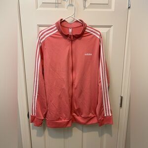 Adidas Essentials Warm-Up Pink 3-Stripes Set Track Jacket Women's Size XXXL